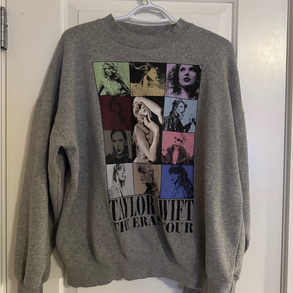 Gray Taylor Swift The Eras Tour Sweatshirt Oversized Small